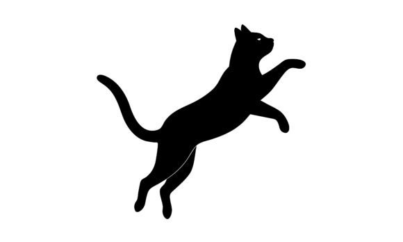 Black Cat Jumping Silhouette