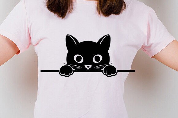 Black Cat V-Neck Shirt, Cat Lover Shirt