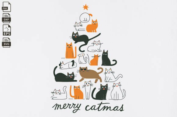 Cat Christmas, Merry Catmas, Cat Lover
