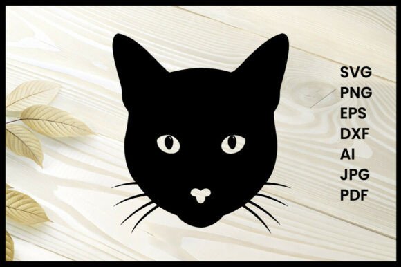 Cat Head Silhouette Vector Illustration
