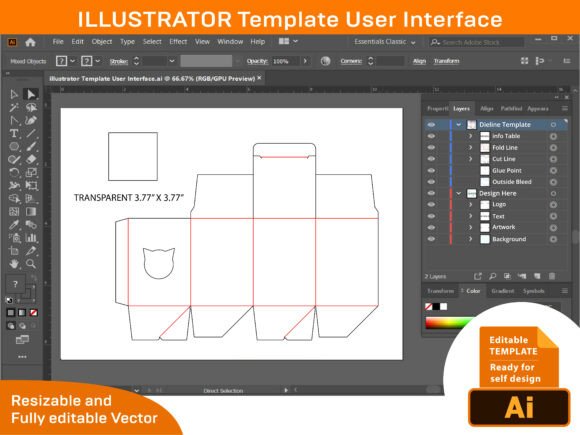 Cat Shape Window Box LASER CUT Template