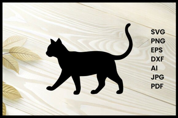 Cat Walking Silhouette Vector