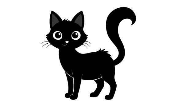 Cute Black Cat Cartoon
