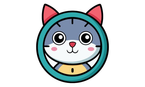 Cute Cartoon Cat Wearing Clock Costume