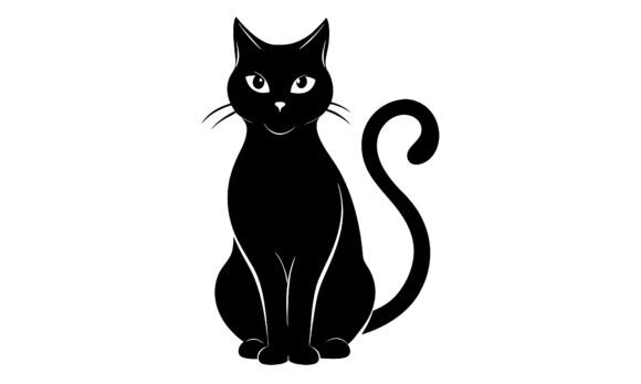 Elegant Black Cat Silhouette