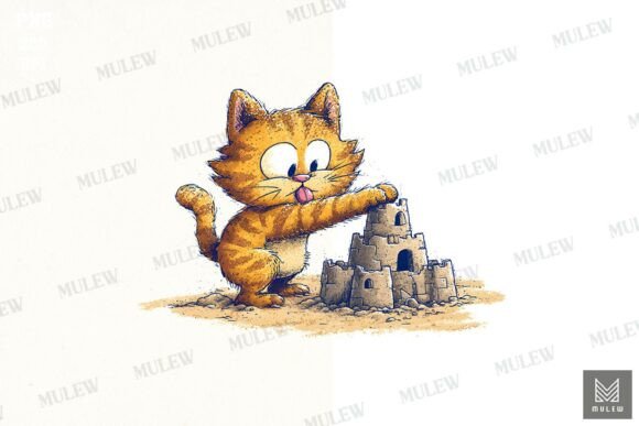 Funny Summer Cat Sublimation PNG