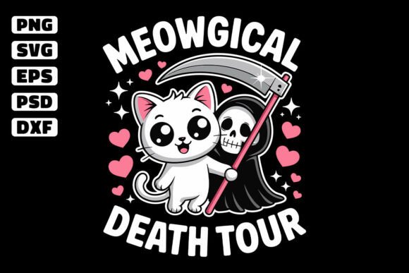 Grim Reaper Riding Cat Halloween Funny