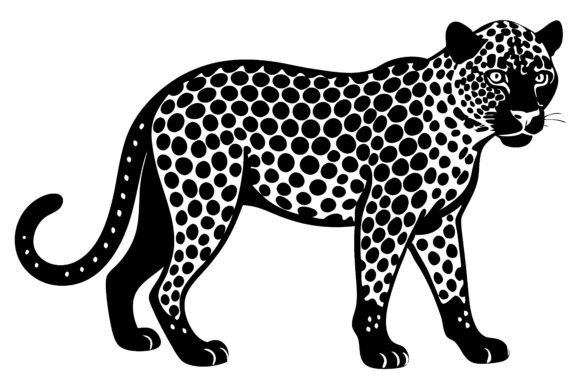 Majestic Leopard Silhouette Design SVG