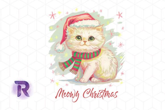 Merry Cat Christmas Happy Season PNG