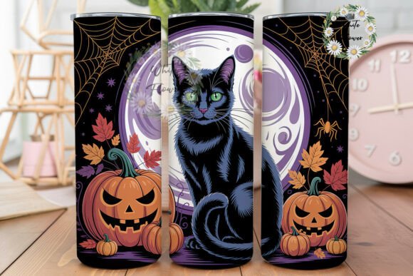 Mystical Halloween Cat Tumbler