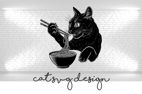 Noodle Cat Shirt, Cat Sweatshirt, Ramen