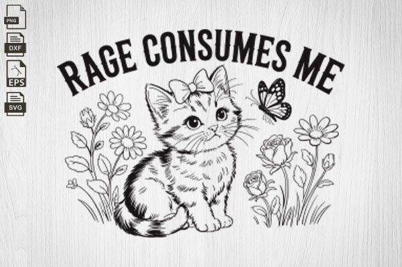 Rage Consumes Me, Funny Kitten, Vintage