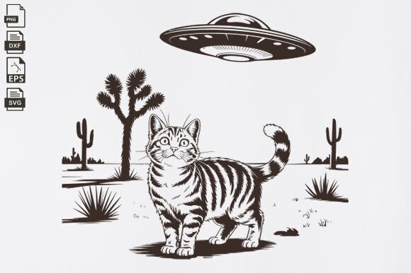 UFO Cowboy Cat: Retro 90s Western